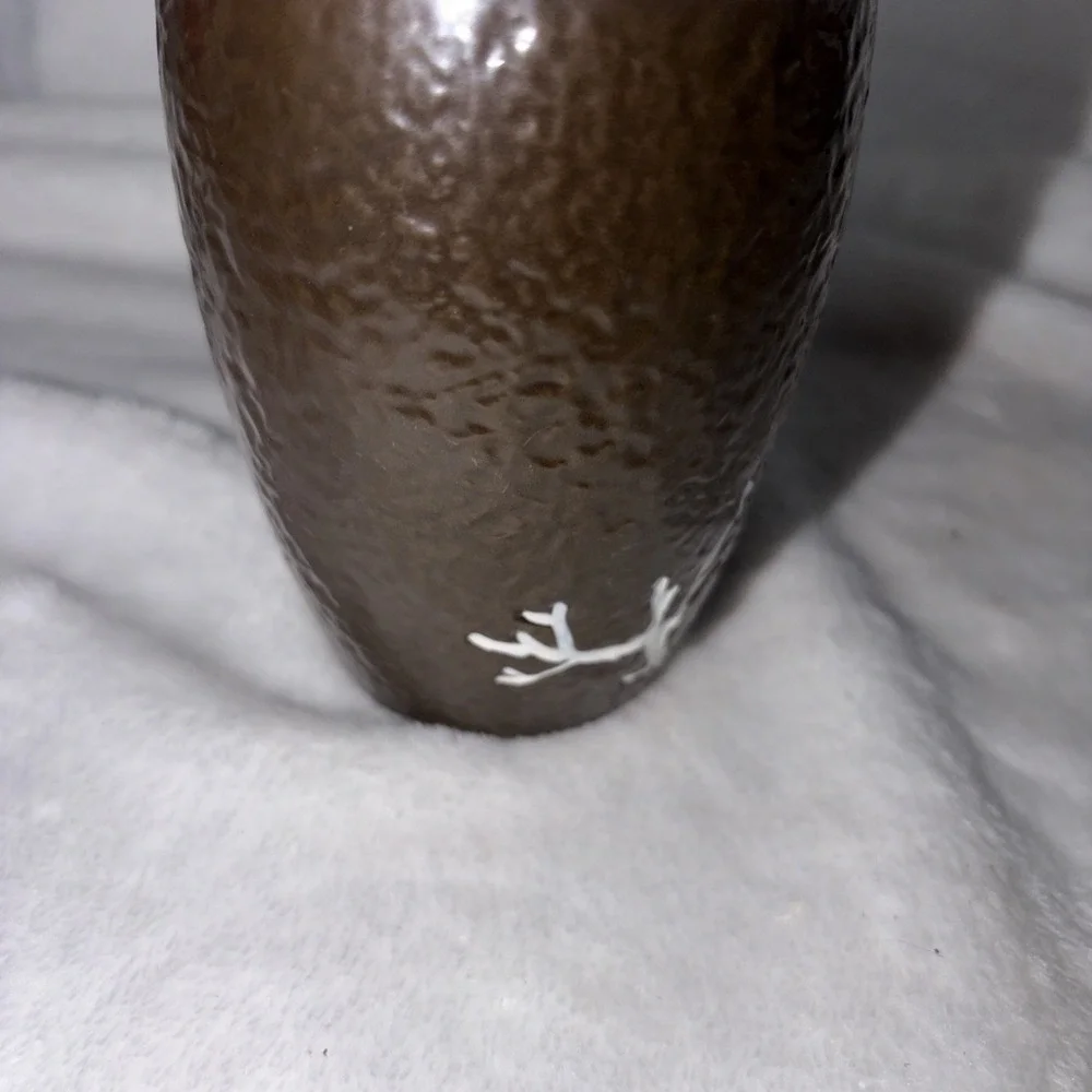 Allure Home Creation 2010 Winter Tree Ceramic Bathroom Tumbler Cup Brown EUC